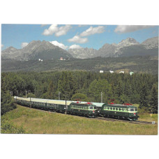 2023121 Pohlednice, Elektrické lokomotivy E 499.085 a 062 u Štrby pod Tatrami, Letohradský železniční klub